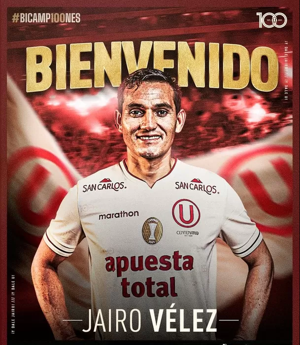 Jairo Vélez firmó su contrato con los cremas para la temporada 2025. | Foto: Universitario