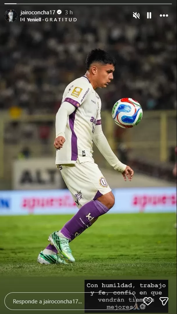 Mensaje de Jairo Concha tras ser criticado por su nivel en Universitario / Foto: IG Mensaje de Jairo Concha tras ser criticado por su nivel en Universitario / Foto: IG