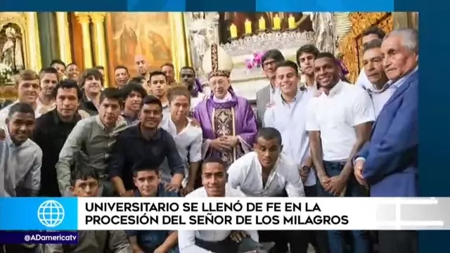 Los jugadores de Universitario se llenaron de fe. | Foto y video: América TV