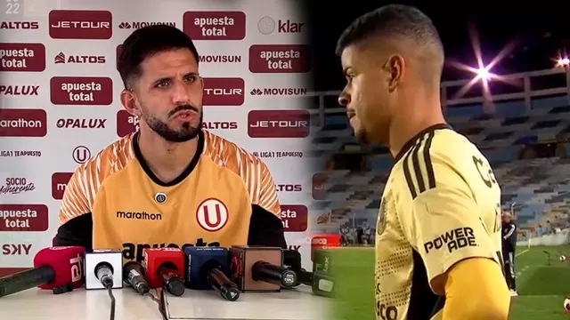 Matías Di Benedetto fue contundente con Miguel Silveira / Foto: Universitario y captura L1 MAX / Video: Universitario TV