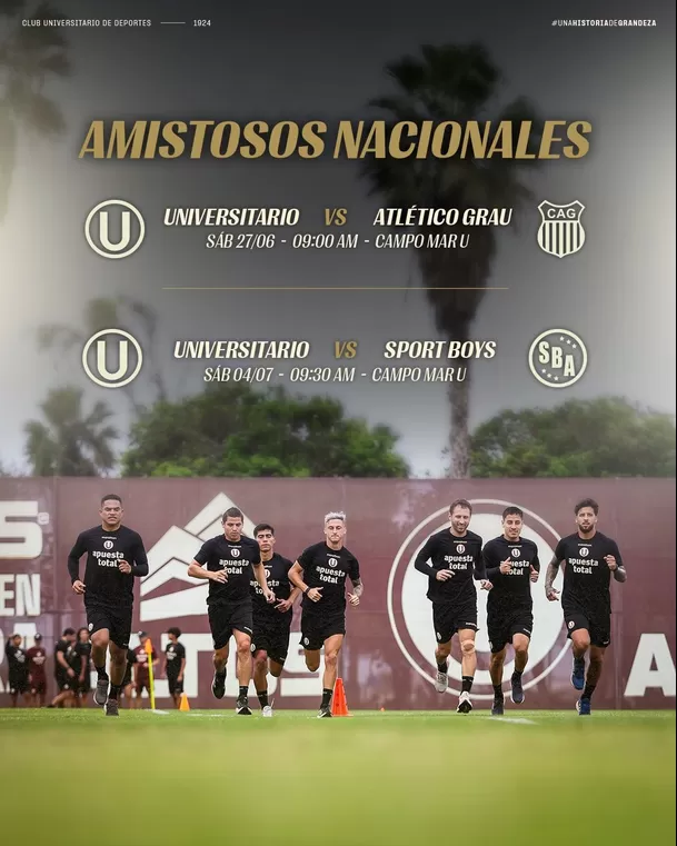 Amistosos confirmados de Universitario / Foto: Universitario Amistosos confirmados de Universitario / Foto: Universitario