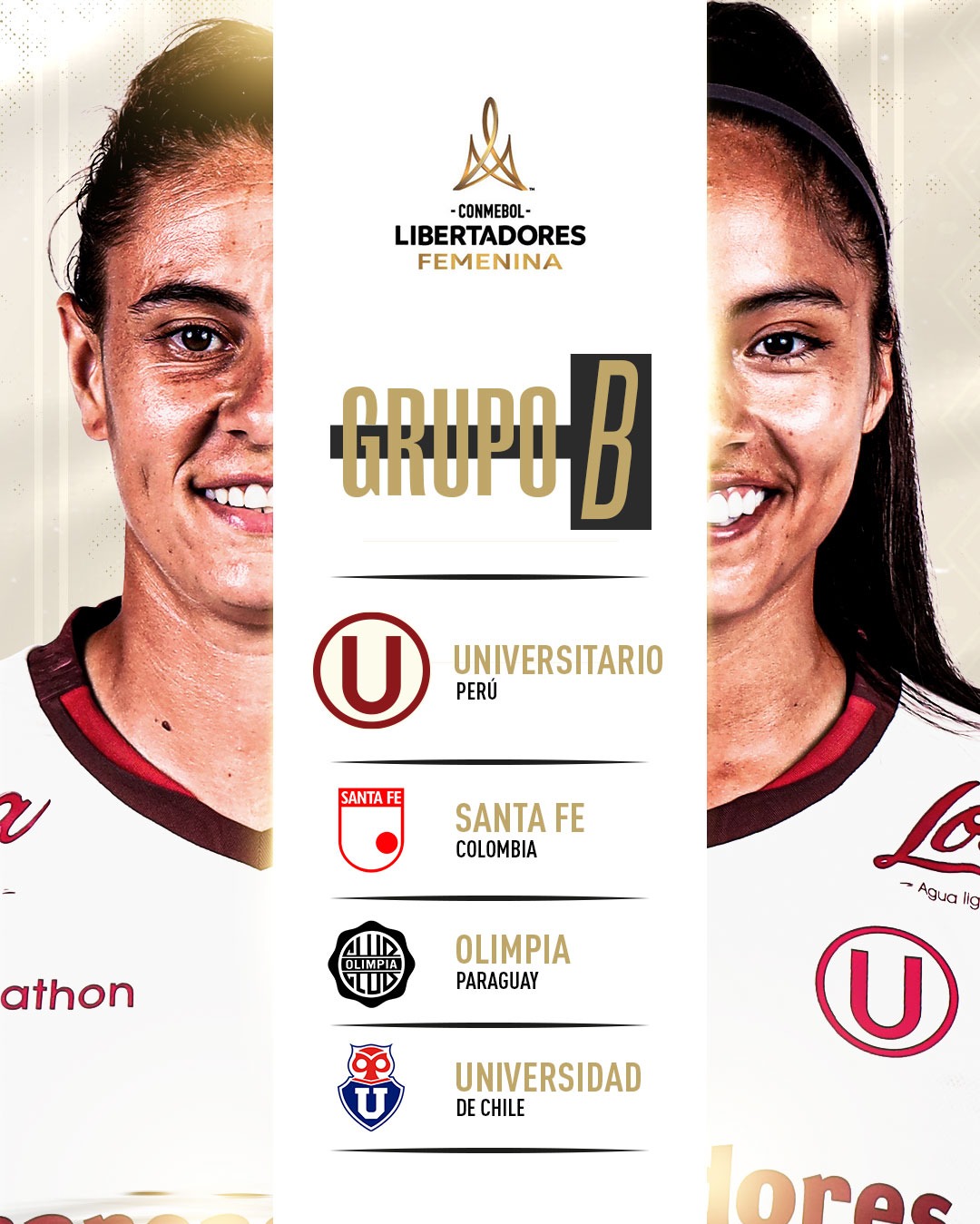 Los rivales de Universitario en el Grupo B de la Libertadores Femenina. | Fuente: @FutFemeninoU