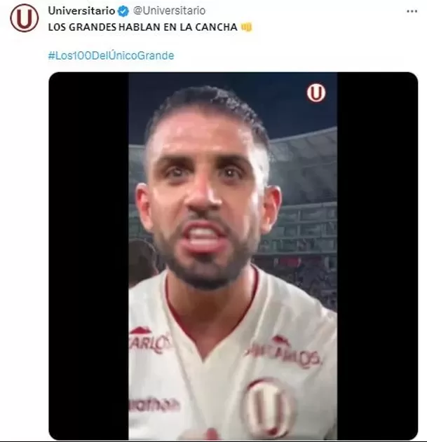 Esto publicó Universitario. | Fuente: @Universitario