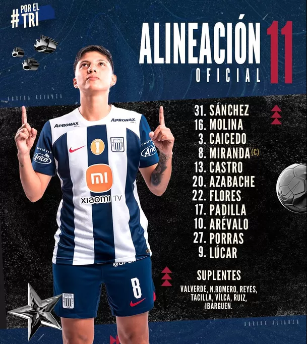 El once de Alianza Lima. | Fuente: @AlianzaLimaFF