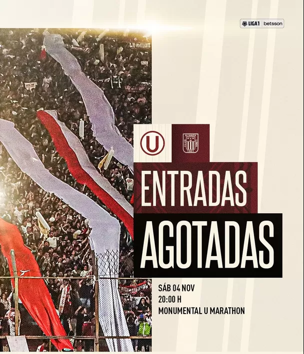 No hay más entradas para la ida del Universitario vs. Alianza Lima. | Imagen: @universitario