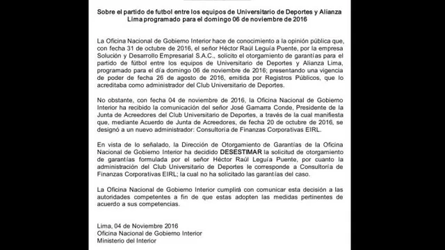 &#39;U&#39; vs. Alianza Lima: ONAGI desestimó garantías y suspendió el clásico-foto-2