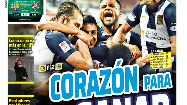 Universitario vs. Alianza Lima: Las portadas que generó el triunfo blanquiazul en el clásico