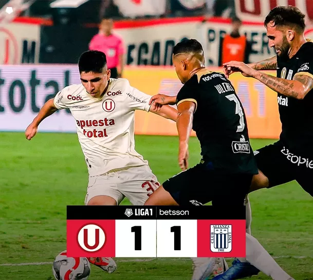 Universitario 1-1 Alianza Lima. | Imagen: @LigaFutProf