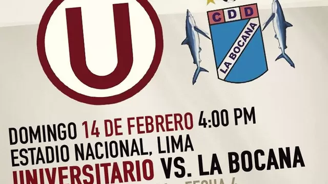 Universitario jugar&amp;aacute; en el estadio Nacional ante La Bocana.
