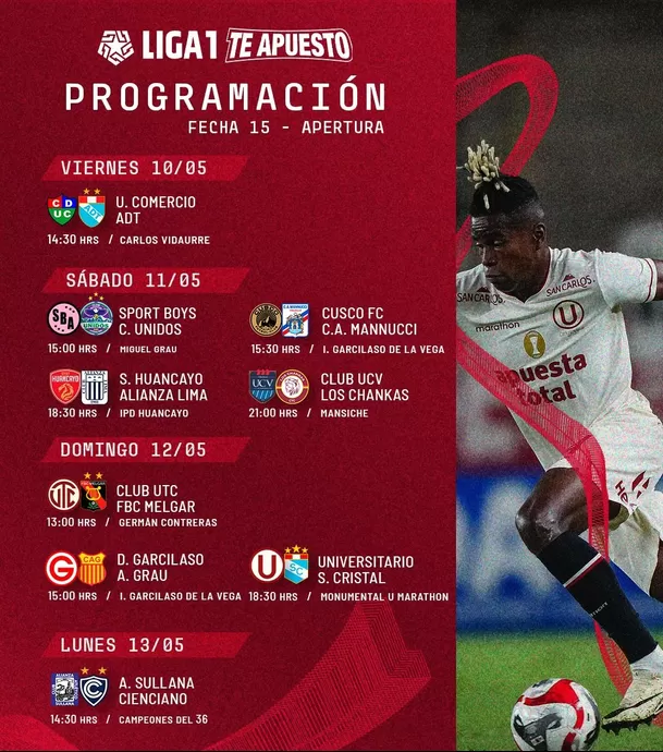 Fecha 15 del Torneo Apertura de la Liga1 2024. | Foto: Liga1.