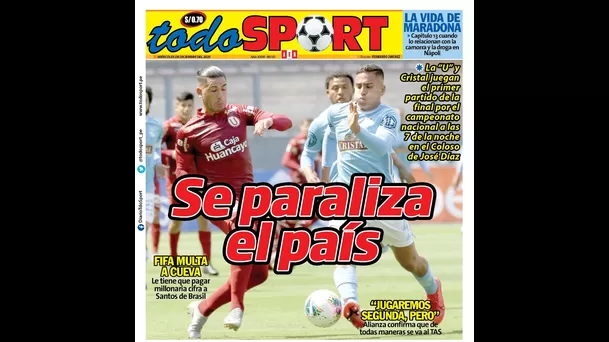 Universitario y Sporting Cristal se enfrentan en la primera final de la Liga 1.