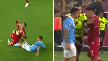 Yotún cometió dura falta a Concha y casi se van a las manos en el 'U' vs Cristal