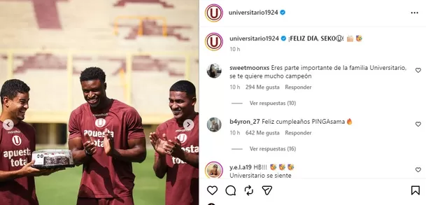 Sekou Gassama celebrando su cumpleaños con Universitario / IG Universitario