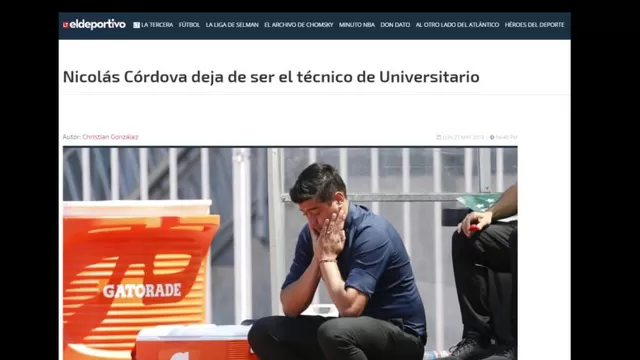 Universitario: así informó la prensa chilena sobre la salida de Nicolás Córdova