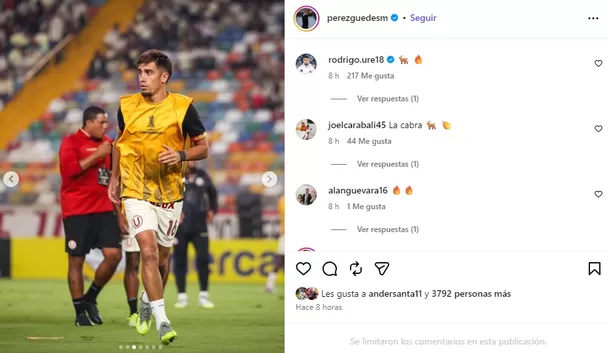 Comentario de Rodrigo Ureña a publicación de Martín Pérez Guedes / IG