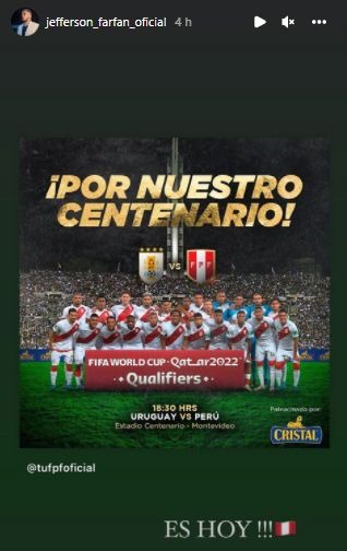 Fuente: Instagram/Jefferson Farfán