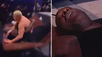 AEW: Shaquille O'Neal terminó en ambulancia tras estrepitosa caída sobre mesa