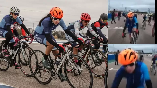 Terrible choque durante prueba de ciclismo. | Video: Twitter