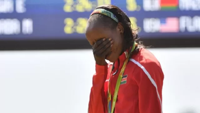 Jemimah Sumgong, atleta keniata que dio positivo al doping. Foto: AFP