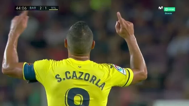 Cazorla colocó el descuento para el Villarreal en el Camp Nou | Foto: Captura ESPN.