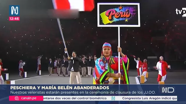 Stefano Peschiera y María Belén Bazo serán los abanderados en la clausura de París 2024. | Foto y video: N Deportes