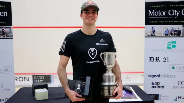Diego Elías ganó Motor City Open y ya es tercero en el ranking mundial de Squash