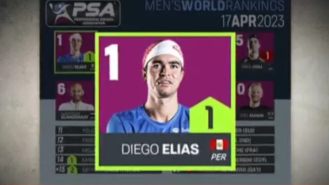 Diego Elías es oficialmente el número 1 del mundo en squash