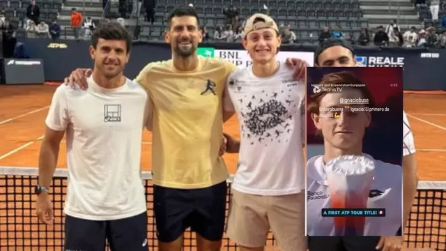 Novak Djokovic saludó al nuevo campeón del ATP 500 de Hamburgo, Ignacio Buse, con quien compartió entreno. | Captura IG de Djokovic