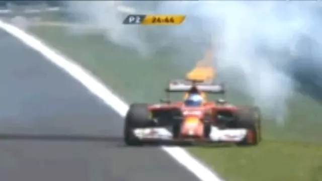 Fernando Alonso escapó a tiempo tras incendiarse el motor de su Ferrari