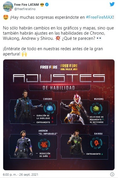 Free Fire: Códigos de recompensas para Free Fire MAX del 22 de