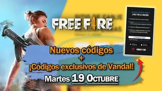 Free Fire: Estos son los códigos gratis de hoy 19 de octubre