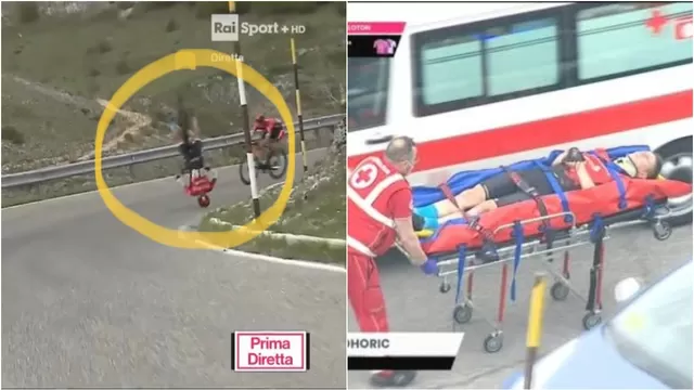 Giro de Italia: Esloveno Mohoric sufrió una brutal caída y fue evacuado a hospital