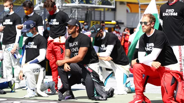 GP de Austria: Hamilton y otros pilotos se arrodillaron contra el racismo