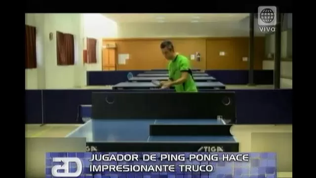 Impresionante precisión de un jugador de ping pong para esta espectacular jugada