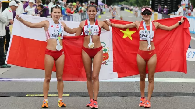 Kimberly García conquistó su segundo oro en el Mundial de Atletismo. | Foto: AFP/Video: América Televisión (Fuente: @PanamSports)