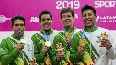 El equipo de ráquetbol obtuvo la presea histórica. (Foto: Lima 2019) El equipo de ráquetbol obtuvo la presea histórica. (Foto: Lima 2019)