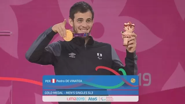 Lima 2019: emotiva premiación a Pedro Pablo de Vinatea tras ganar el oro en el para bádmiton 