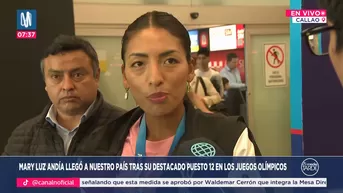 Mary Luz Andía regresó al Perú tras el puesto 12 en París 2024