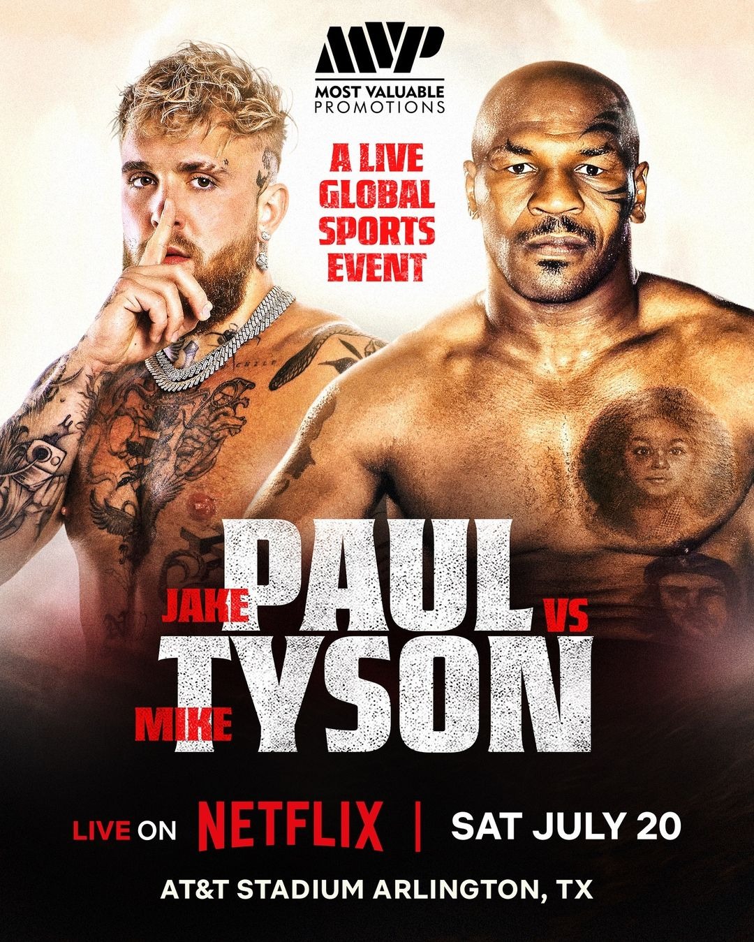 Mike Tyson vs. Jake Paul. | Fuente: @miketyson