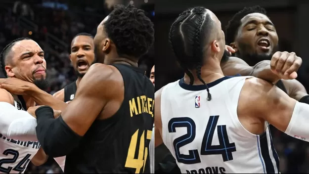 NBA suspendió a Dillon Brooks y multó a Donovan Mitchell por brutal pelea