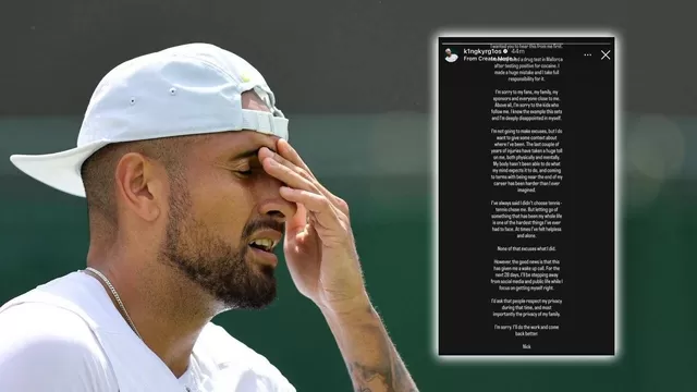 El tenista australiano contó su verdad sobre lo que sucedió en el antidoping tras ser suspendido de manera provisional. | Kyrgios en IG