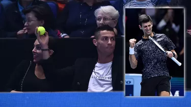 Cristiano Ronaldo asistió al partido de Djokovic en Londres. | Foto: AFP