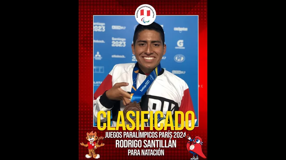 Rodrigo Santillán, clasificado a París 2024. | Fuente: @paralimpicoperu