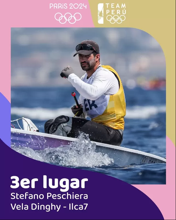 Stefano Peschiera terminó en el tercer lugar de la tabla general del dinghy masculino. | Foto: COP