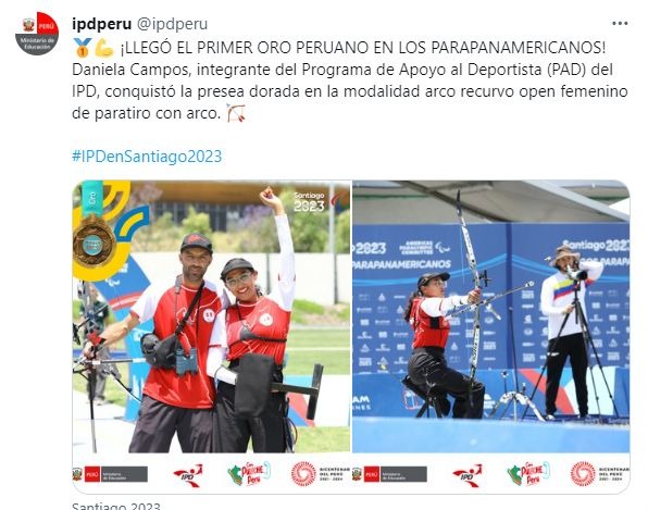 Daniela Campos ganó oro en los Juegos Parapanamericanos de Santiago 2023. | Fuente: IPD