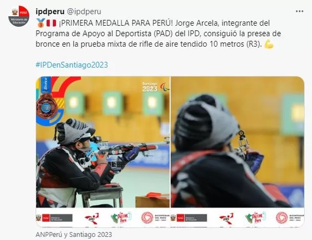 Jorge Arcela ganó bronce. | Fuente: IPD