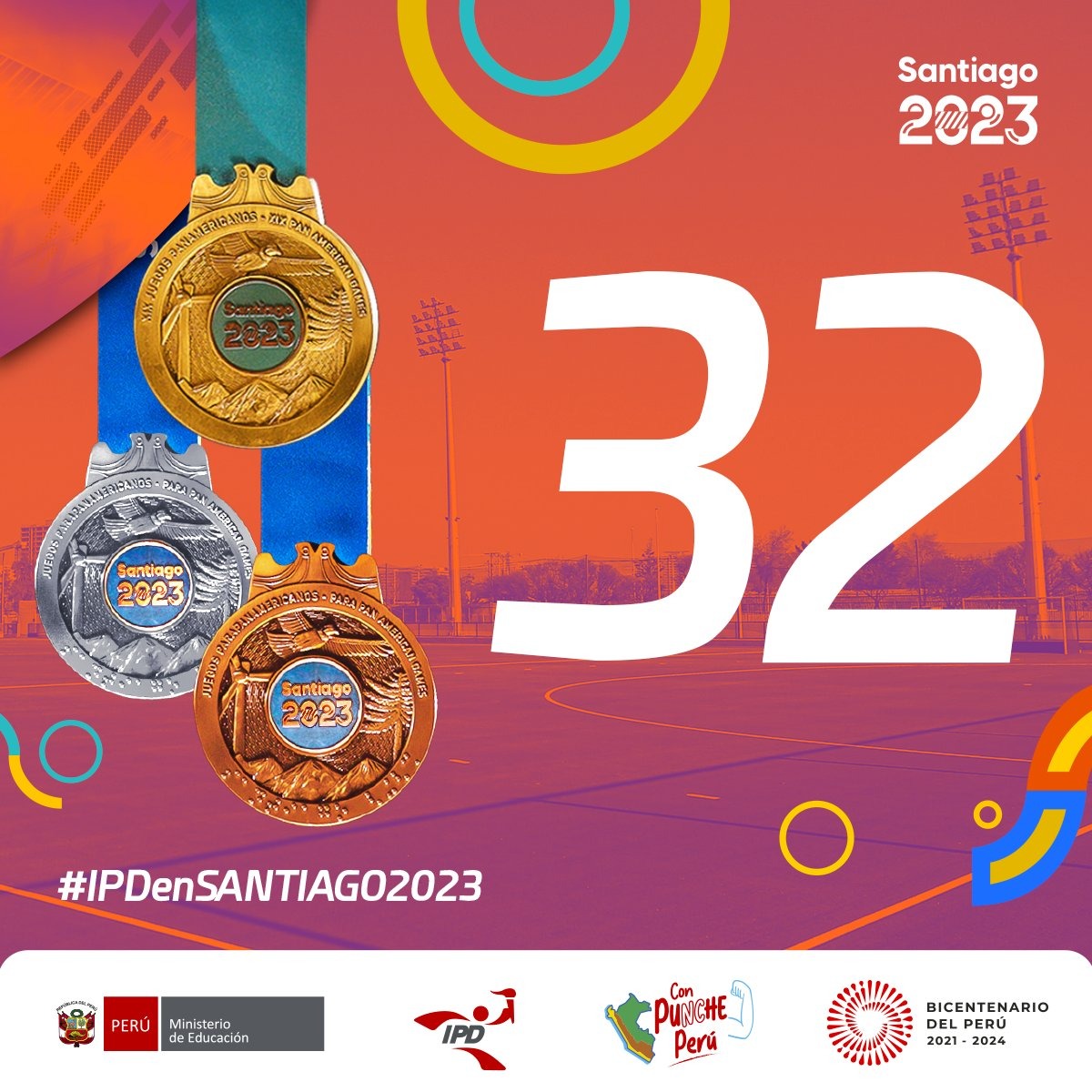 Perú ganó 32 medallas en Santiago 2023. | Fuente: IPD