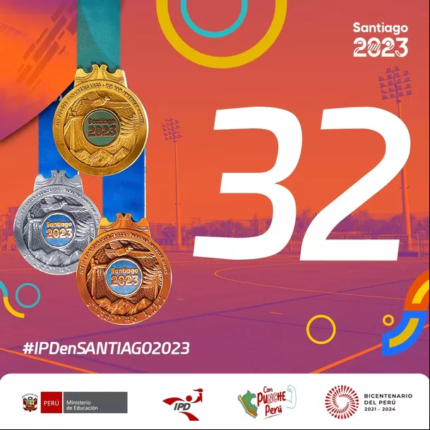 Perú ganó 32 medallas en Santiago 2023. | Fuente: IPD