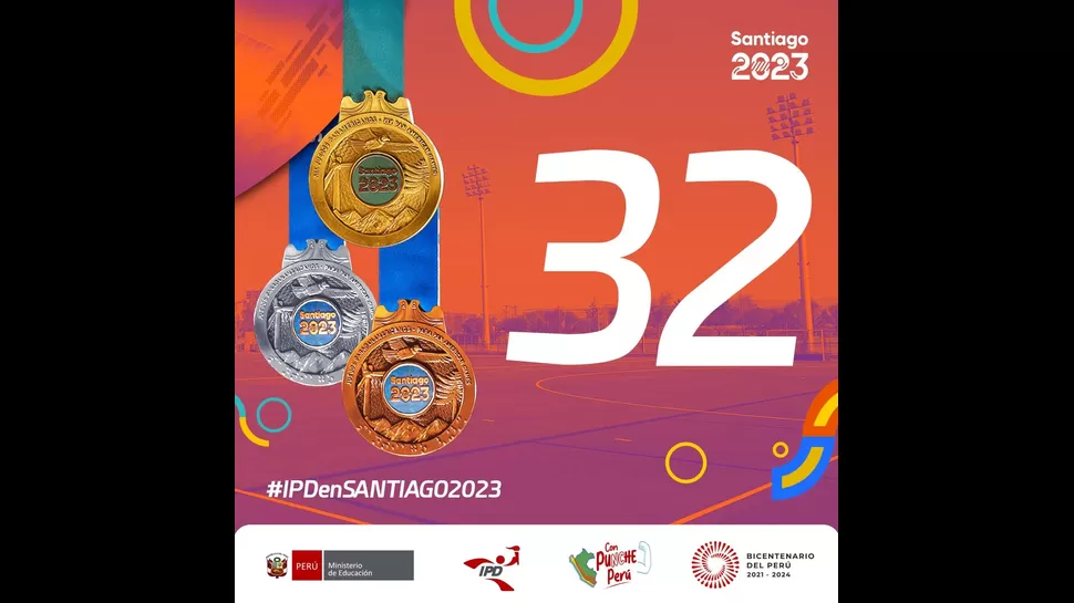 Perú ganó 32 medallas en Santiago 2023. | Fuente: IPD