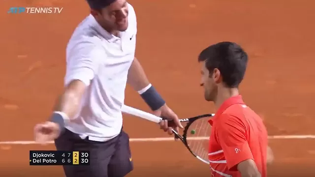Mira la jugada de Del Potro que le vali&amp;oacute; los aplausos en Roma. | Video: Tennis TV